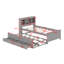 Lit plateforme en bois avec tête de lit avec rangement, USB, lit gigogne et 3 tiroirs-1289795539-1289795536