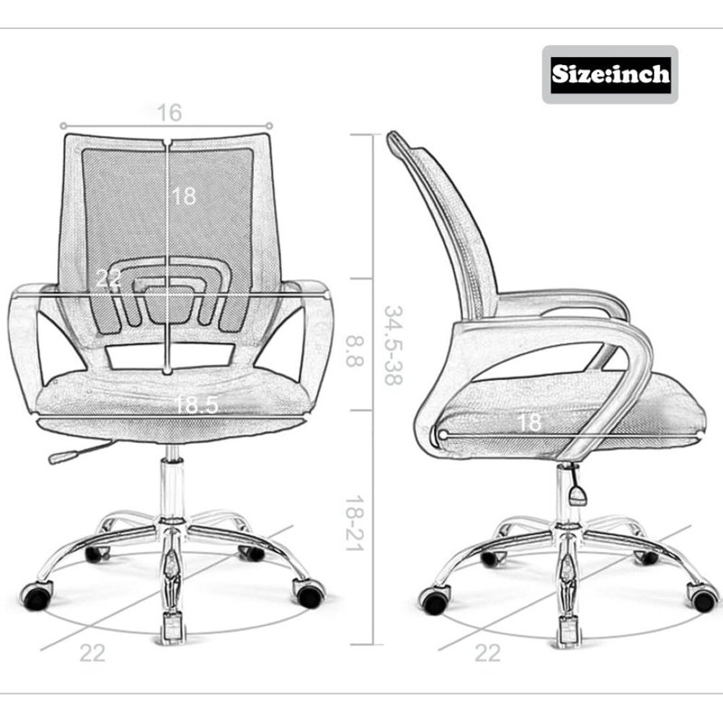 Chaise de travail ergonomique en maillage