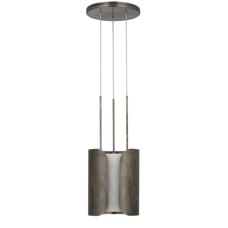 Anne-Marie Barton Armise Pendant with Nova Frost, 245.25" H x 11" W, White, Mottled Pewter