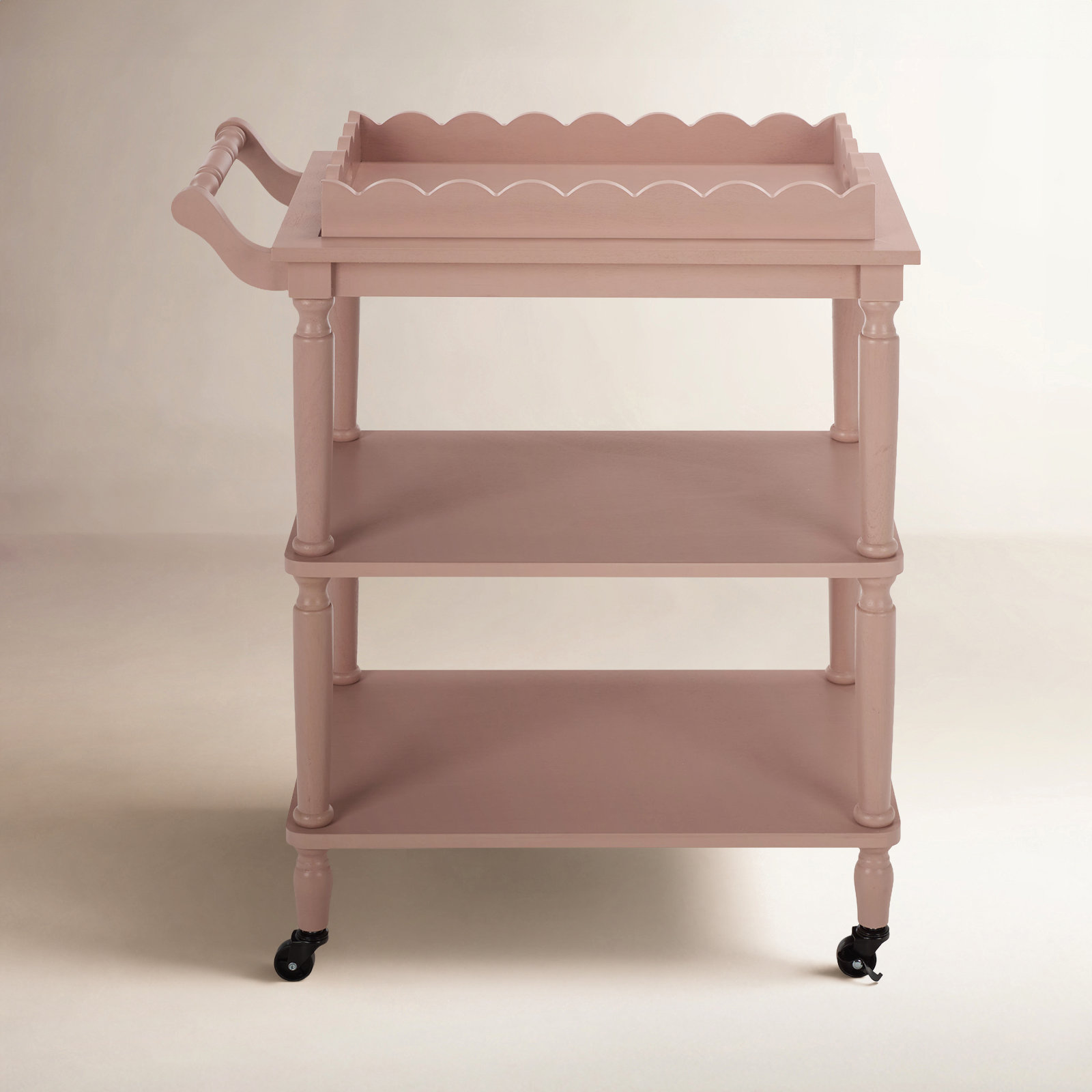 Edan 3 Tier Dining Cart, Pink