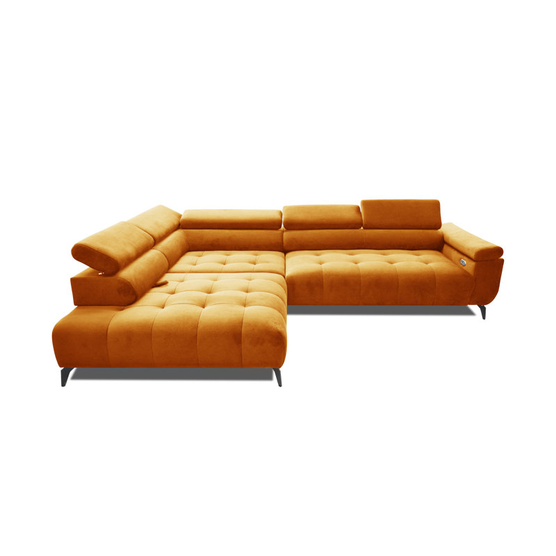 Temecia 3 Seater Corner Sofa , Orange, Left Hand Facing