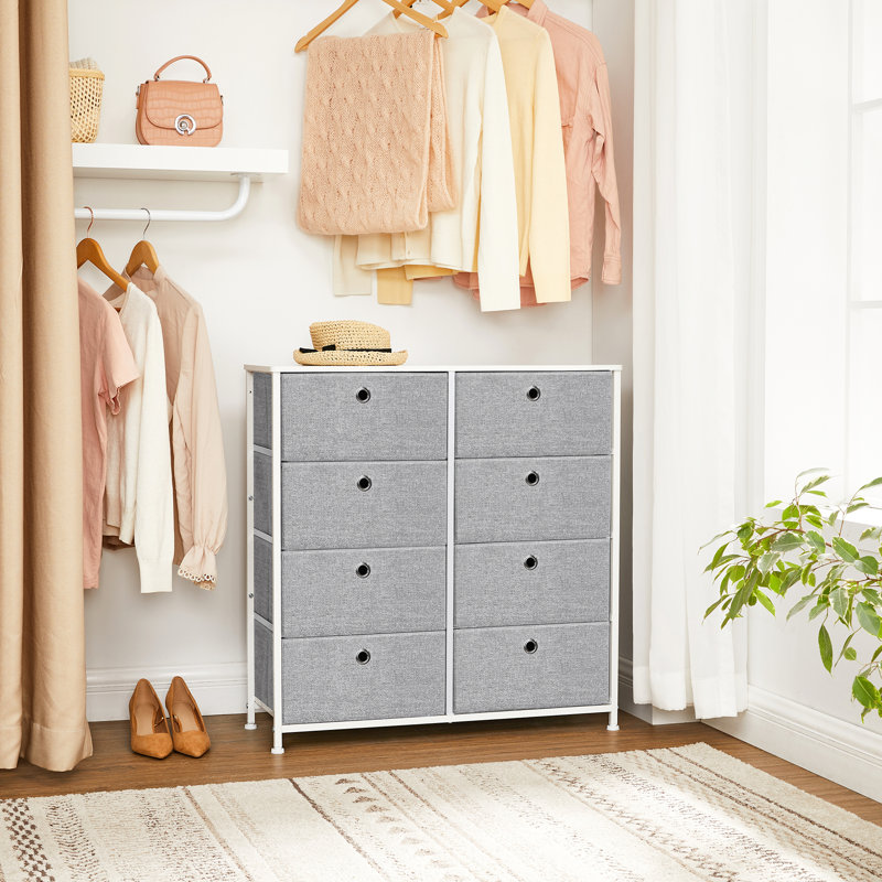 Commode double 8 tiroirs 31,5 po Gehl, Gris clair