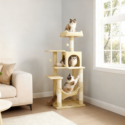 Maison pour chat à plusieurs niveaux