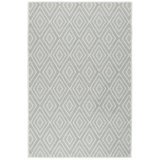 Diamond Platinum/White Machine Washable Rug
