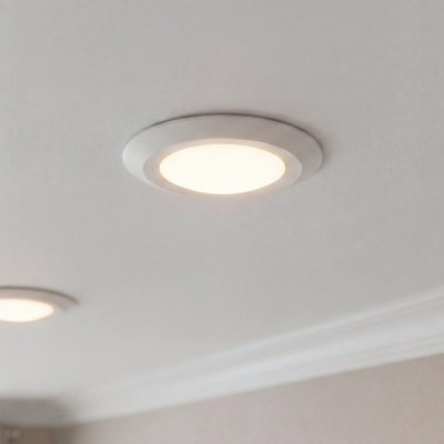 Plafonnier à disque DEL intégré Progress Lighting Haft 7,5 pouces, blanc satiné