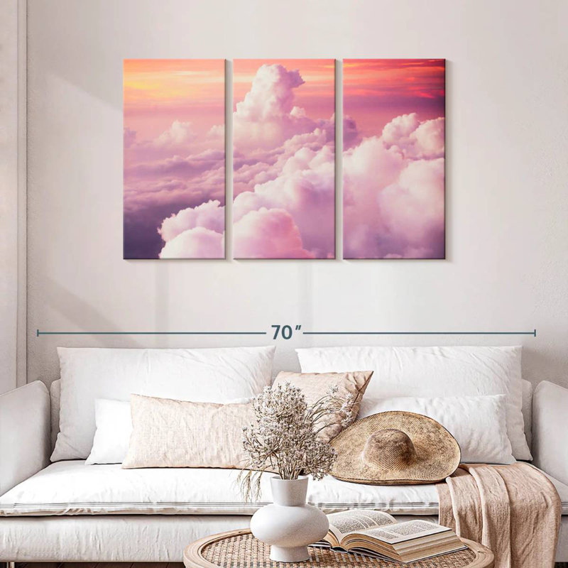 Nuage rose Alvord, H 28 po x l 45 po