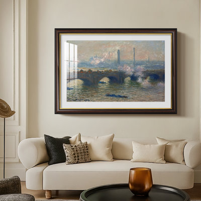Waterloo Bridge, Gray Day, 1903-Claude Monet-Custom Framed Canvas