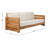 Brailon 83.5 " W Straight Teak Solid Wood Patio Sofa with Cushions