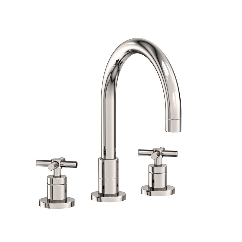 East Linear Double Handle Kitchen Faucet, Forever Brass (PVD), Cross