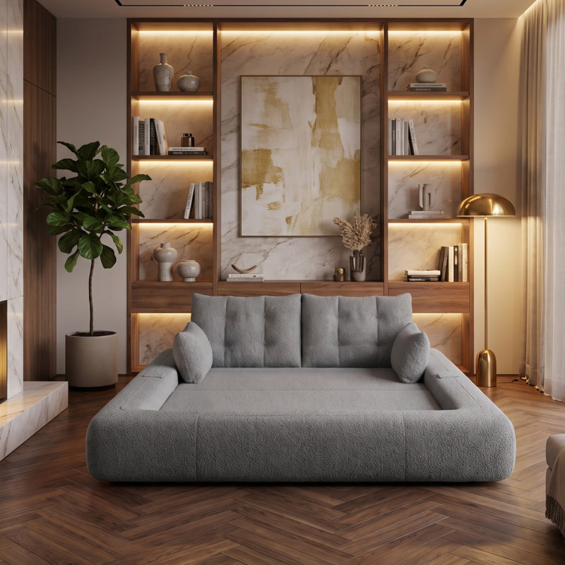Canapé-lit 78,7 po Sherpa, Grey