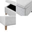 Banc gris gris avec pieds en bois massif et espace de rangement pratique