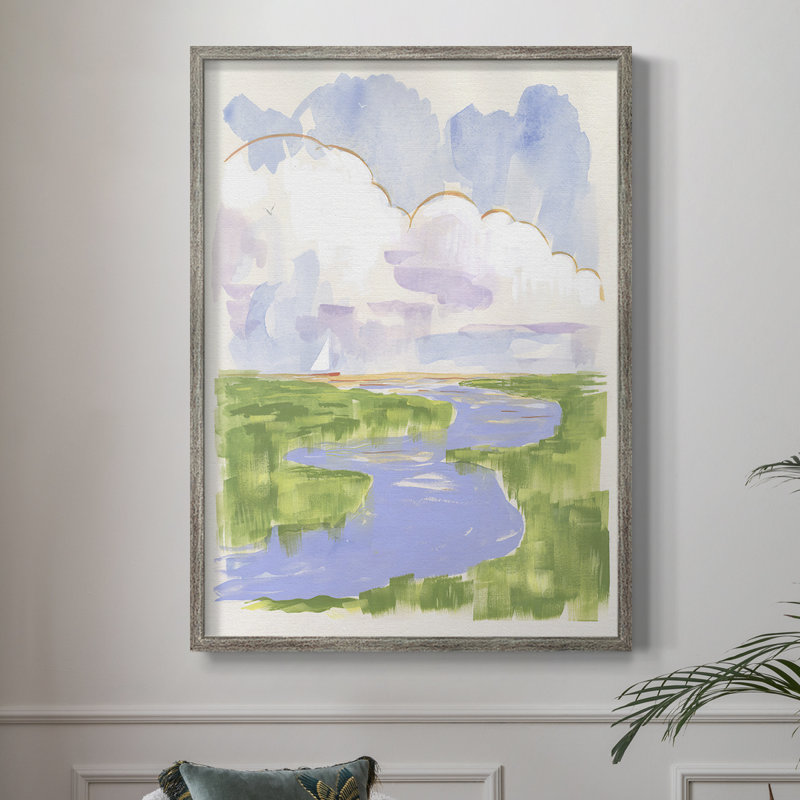 «Low Country River Vista I», reproduction encadrée - bois massif, H 30 po x l 24 po