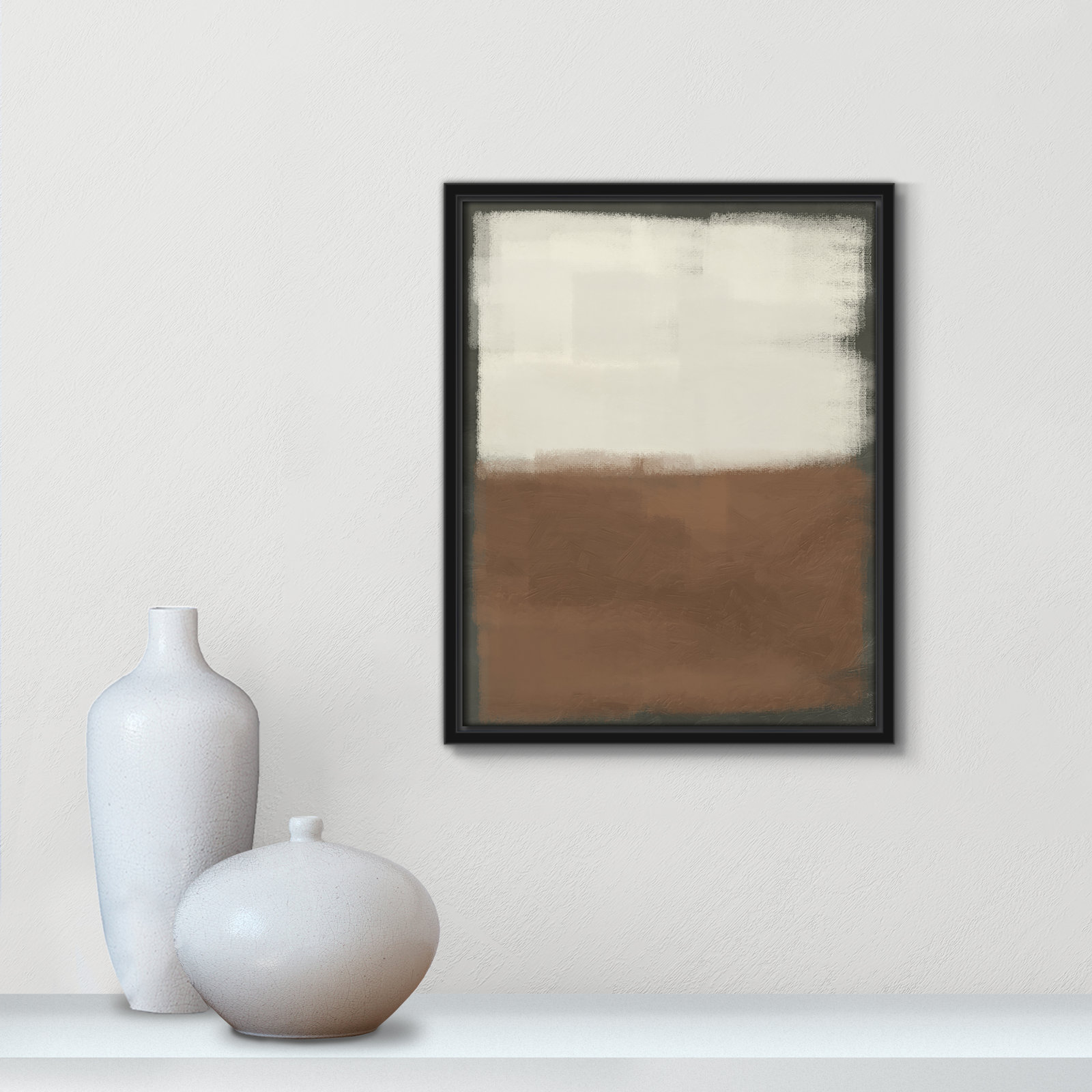 Alabaster Burst 2 - Floater Frame Print on Canvas, Black , 15.5" H x 12.5" W x 2" D