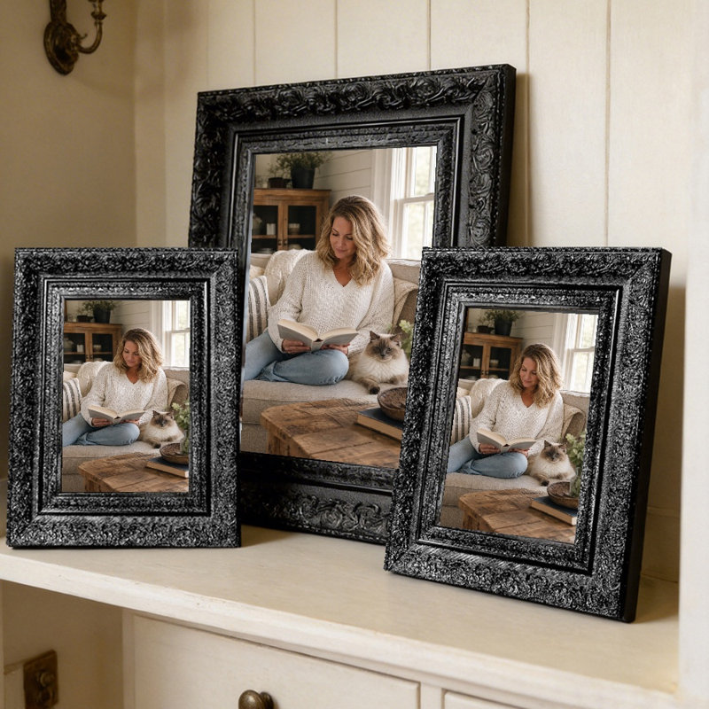 Cadre 8 po x 10 po noir 3 pièces pour décoration de salon, Noir, 3, L 8 po x H 10 po