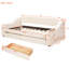Lit de jour rembourré beige avec lit simple, rangement avec accoudoirs et couleur-324910797