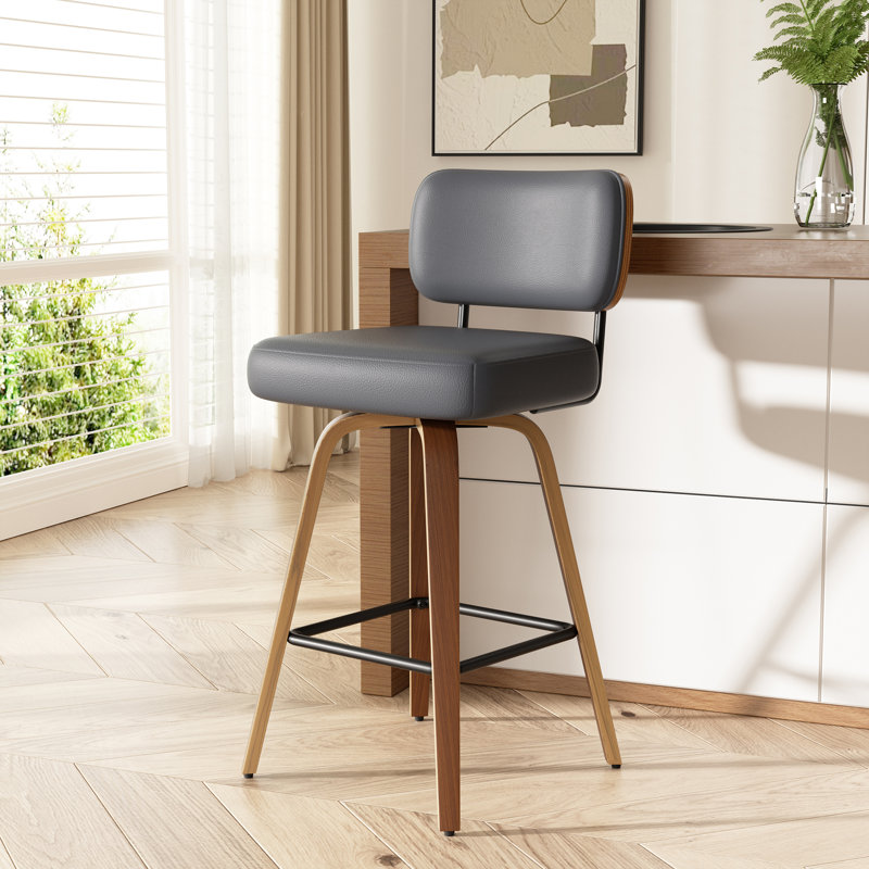 Tabouret pivotant rembourré à hauteur de bar, 6, Gris foncé