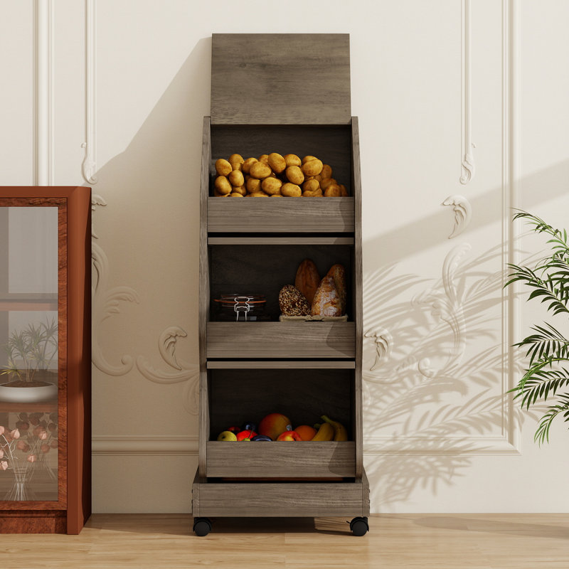 Potato And Onion Storage Bin With Wheels
