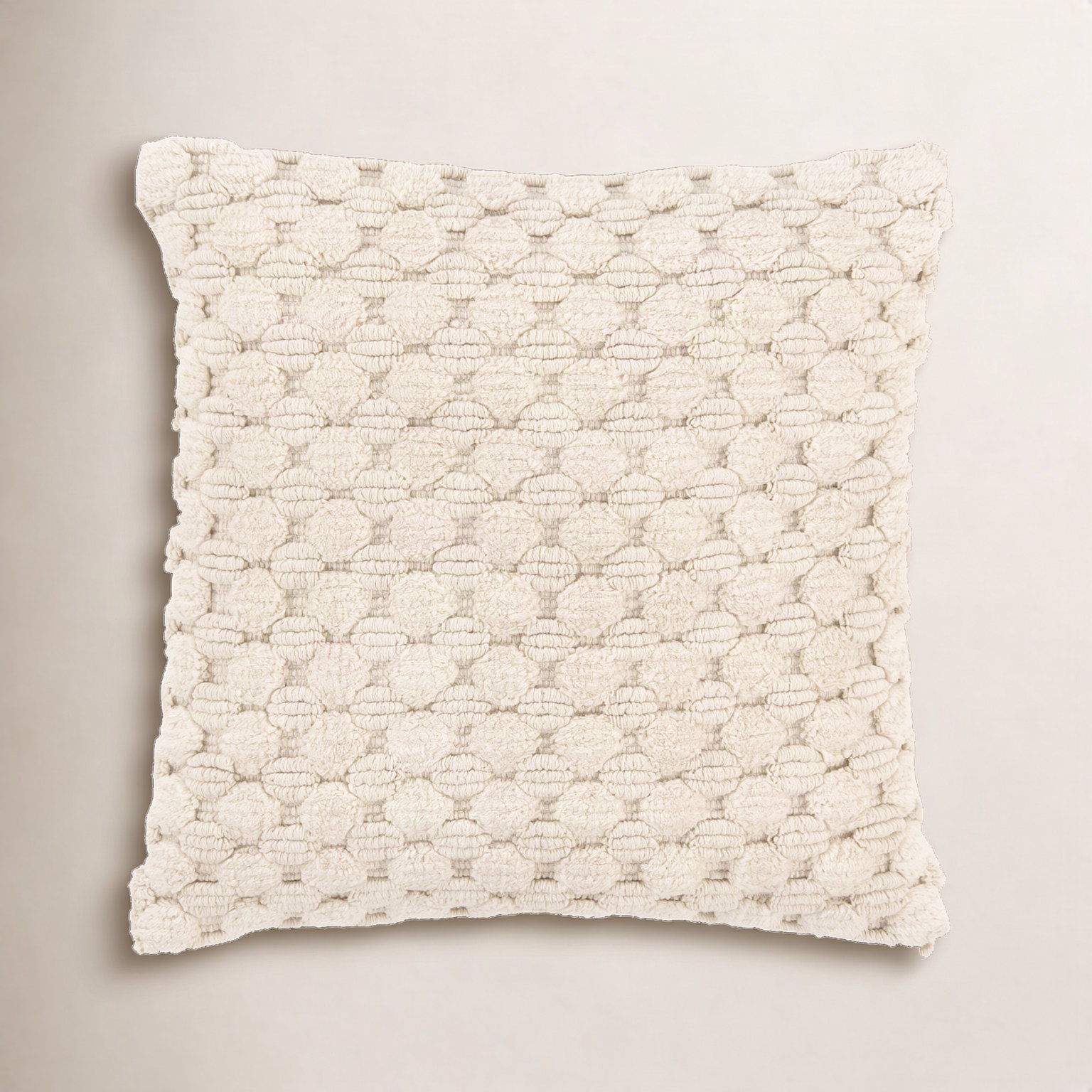 Roya 20" x 20" Cotton Throw Pillow, Natural