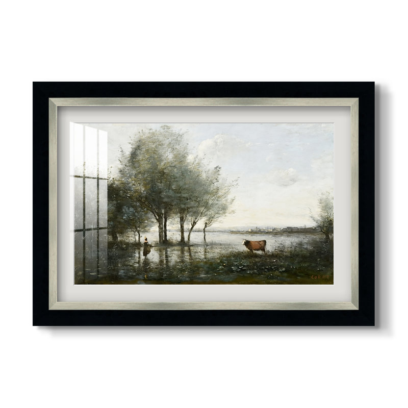 Le Marais (Le Marais), ch. 1865-1870-Jean-Baptiste-Camille Corot-Impression encadrée personnalisée, 20x28 INNER SIZE