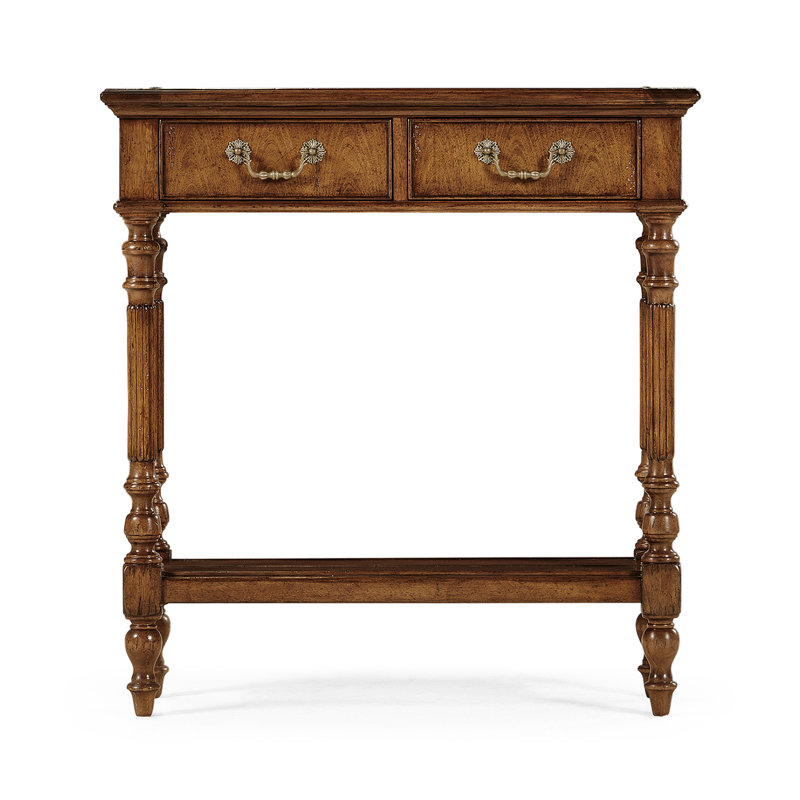 Antique Walnut Traditional Console Table with Storage