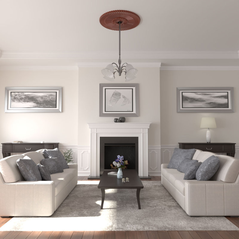 Endurathane Nexus Ceiling Medallion, 41"OD x 1 5/8"P Fits Canopies up to 7 1/4"), Hand-Painted Firebrick Finish, Firebrick