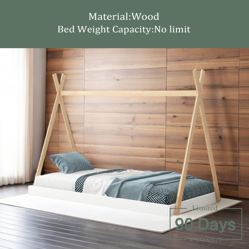 Oahu Standard Bed, White/Natural