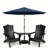 Set Of 2 Folding-Adirondack-Chairs With Connecting Tray&Umbrella Hole-208599161