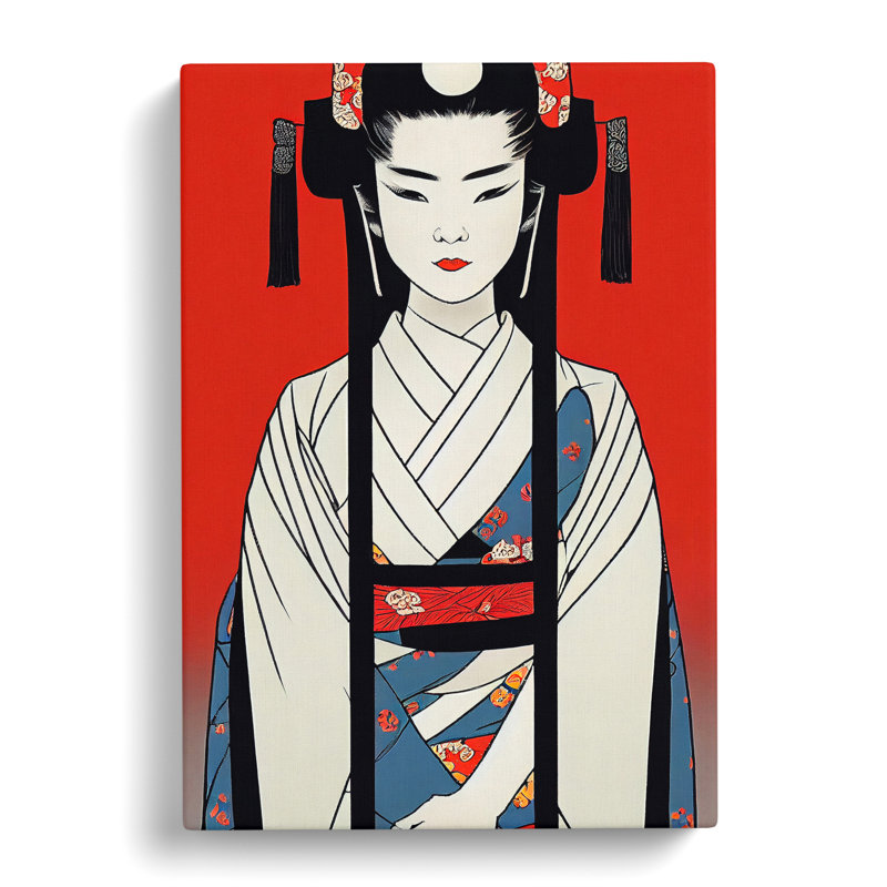 Awesome Geisha - Wrapped Canvas, 76cm H x 50cm W x 3cm D