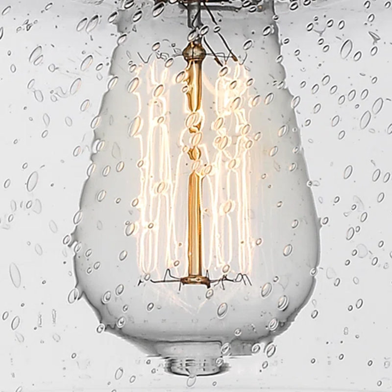Plafonnier encastré en verre Lorri, Ampoule non incluse, Grainé, Chrome poli
