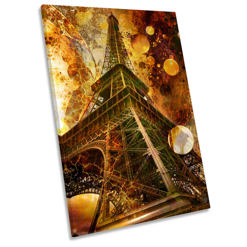 Brown Eiffel Tower Paris Picture - Wrapped Canvas Print, 45.7cm H x 30.5cm W x 2cm D
