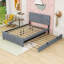 Lit plateforme tapissier en velours avec gigogne Elegant-129694380