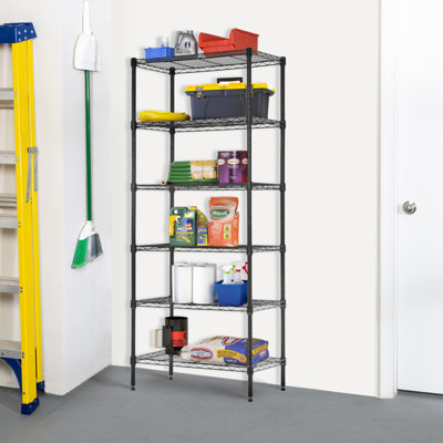 Metal Shelves Wire Shelf Rack, One 6-tier Shelf Or Two 3-tier Shelf Height -Adjustable