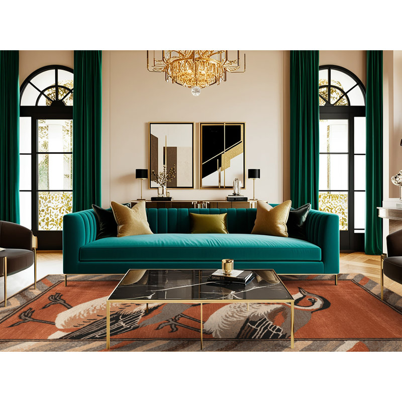 Washable Rufous bellied Thrush Birds Area Rug, Round 4'