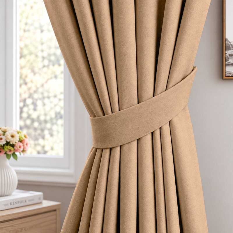 Cariya Small Window Eyelet Blackout Thermal Curtains  – Light Blocking & Energy Efficient, 168cm Width x 183cm Drop, Beige