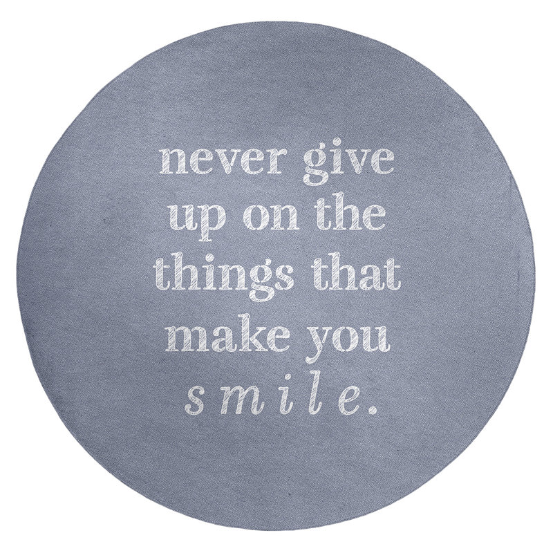 Quotes Chenille Indoor Rug, Round 5'
