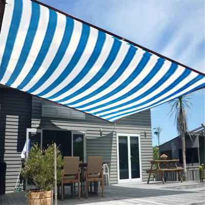 Grand tissu rectangulaire d'extérieur en forme de parasol d'extérieur, 85 à 90% de bâche imperméable aux rayons UV pour la cour, la piscine, les bords renforcés