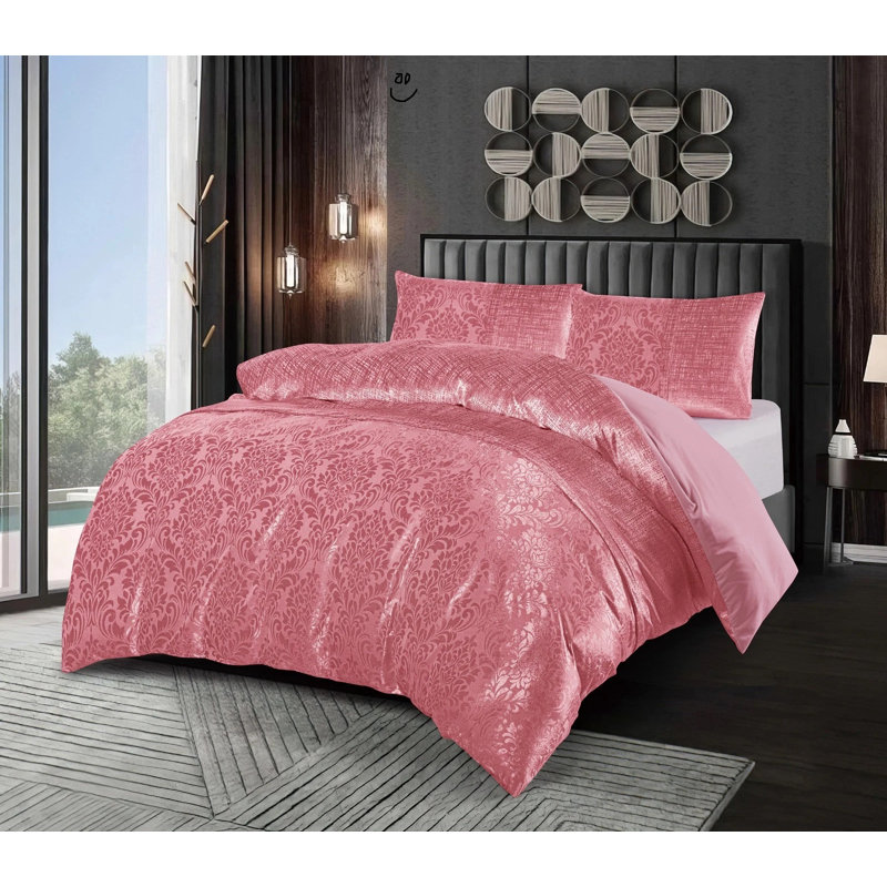 Duvet Cover, Double Duvet Cover + 2 Pillowcase, Pink