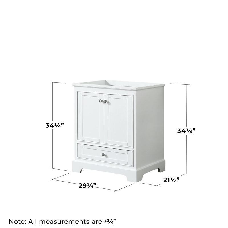 Deborah 29.25'' Single Bathroom Vanity Base Only, White/Polished Chrome