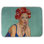 Pin up girl with curlers Bath Mat with Non-Slip Backing - Quick Dry Memory Foam Bathroom Rug - Absorbent - Modern Plush Spa-Style - Machine Washable
