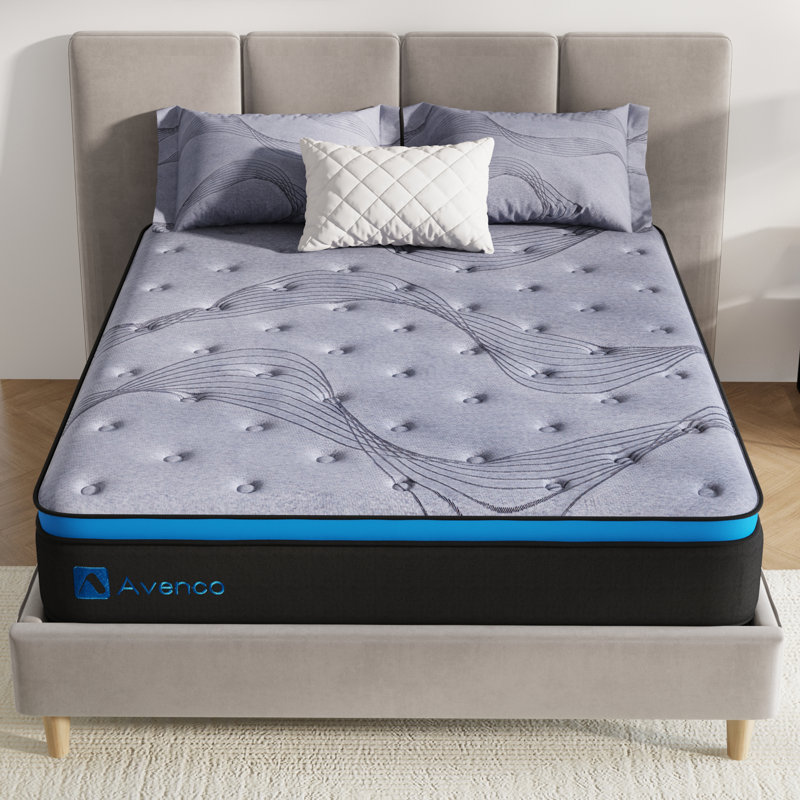 Avenco 12" Medium Cooling Gel Memory Foam Hybird Mattress In A Box, King