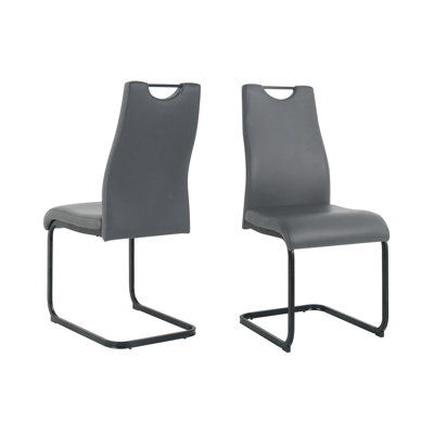 Stuhl 48cm H Upholstered Metal Cantilever Chair