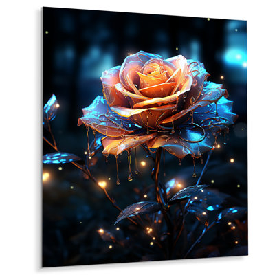 Radiant Orange Forest Rose - impression d'art mural rose
