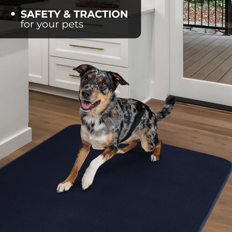 Skid-Resistant Carpet Indoor Area Rug Floor Mat - Navy Blue - Many Other Sizes To Choose From, Square 3'
