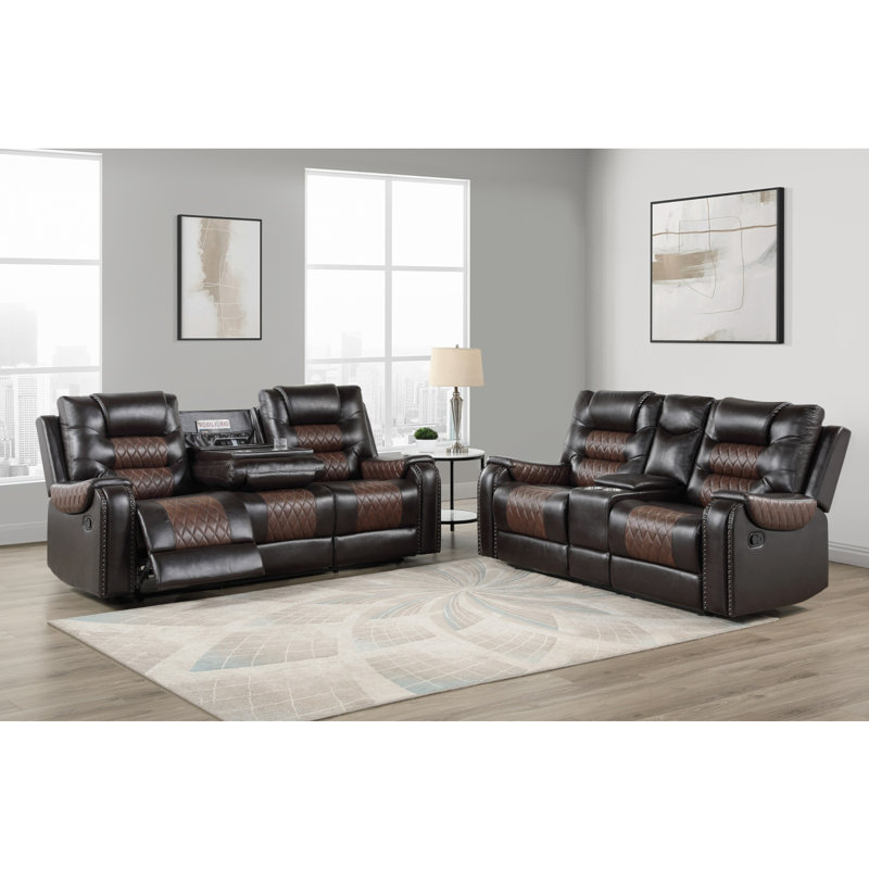 Canapé inclinable et causeuse Hart Brown