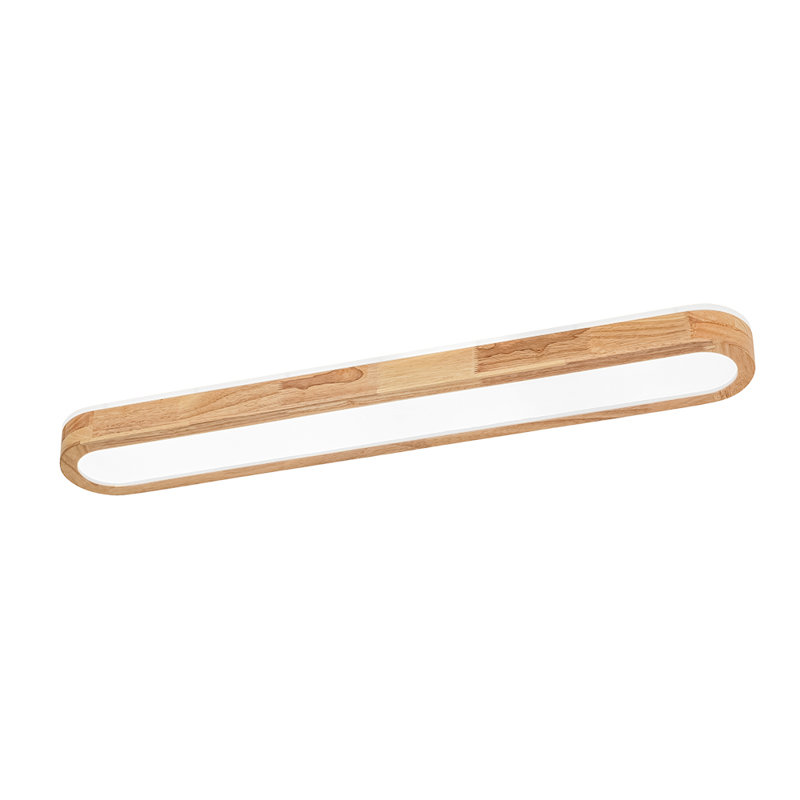 Cristalle Wooden Long Oval Led Flush Mount, 6000K