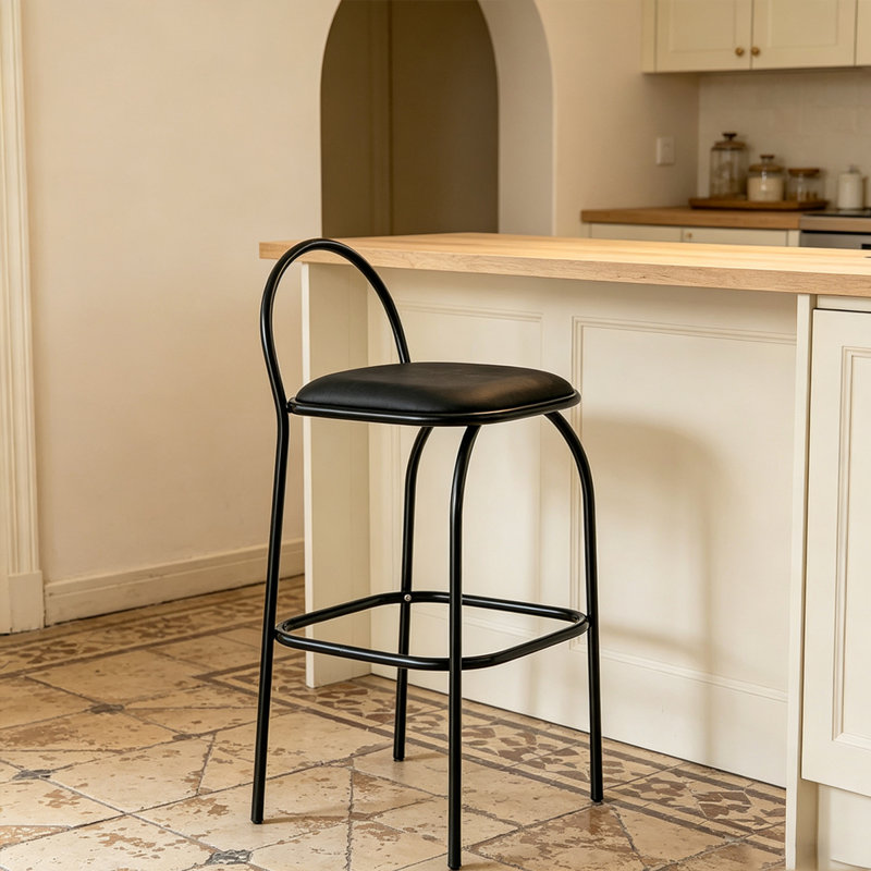 Chaise latérale à dossier plein noir (paquet de 2), Noir, H 33,46 po x L 16,54 po x l 18,11 po