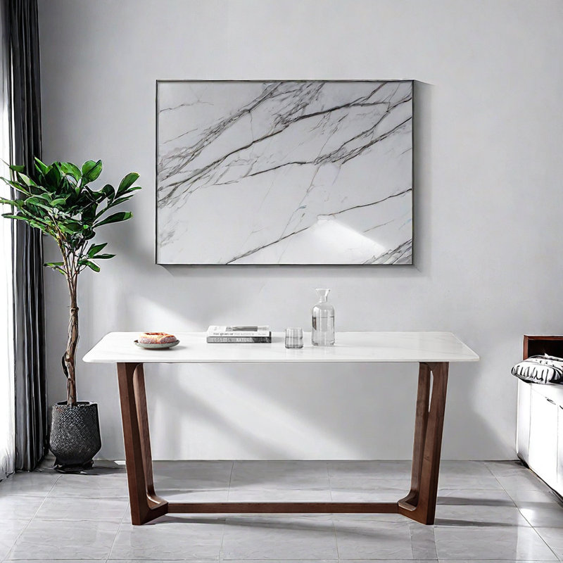 Dilia Solid Wood Base Dining Table, 29.5"H x 35.4"L x 62.9"W