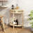 Cantina 31"W Half Round Solid Wood Console Table,Authentic Rattan Half Moon Accent Table-273466699