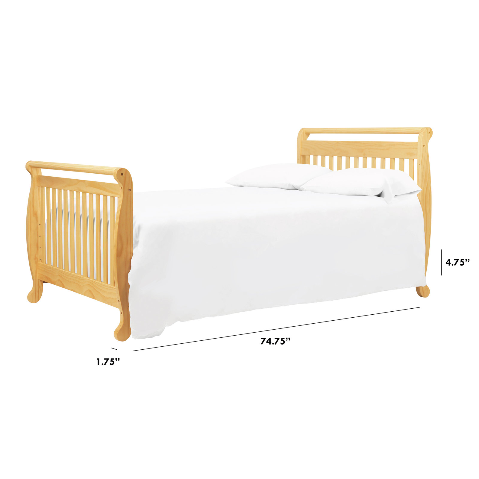 Twin Bed Conversion Rails, Natural