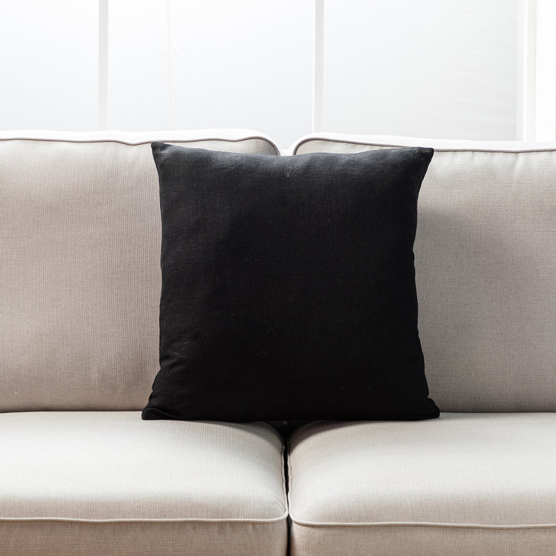 Reversible Throw Pillow, Down Blend, Black